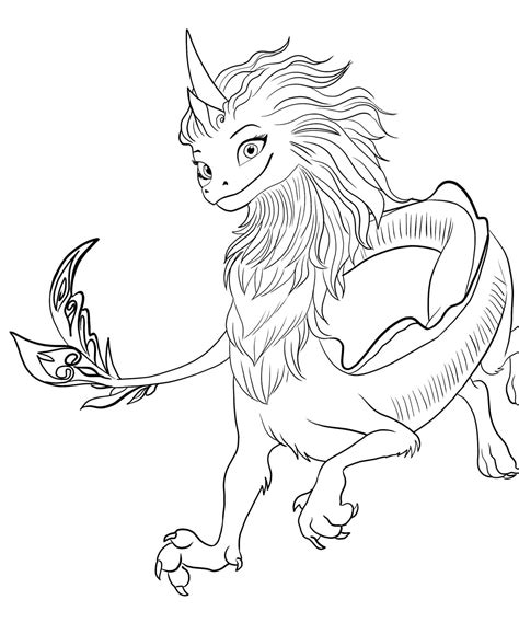 Vor langer zeit lebten in kumandra menschen und drachen in völliger harmonie zusammen. Ausmalbilder Raya und die letzten Drachen - Wonder-day.com