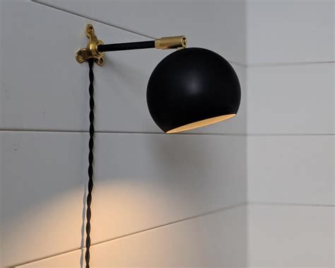 Plug In Wall Sconce • Marylou • Black Bedside Lamp ... Outdoor lighting wall lights and yard lights.