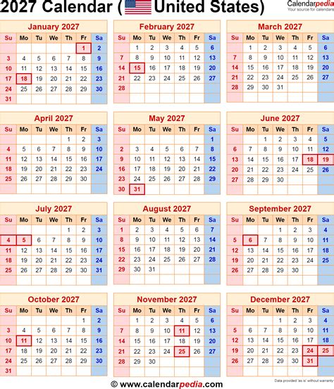 2027 Calendar With Federal Holidays