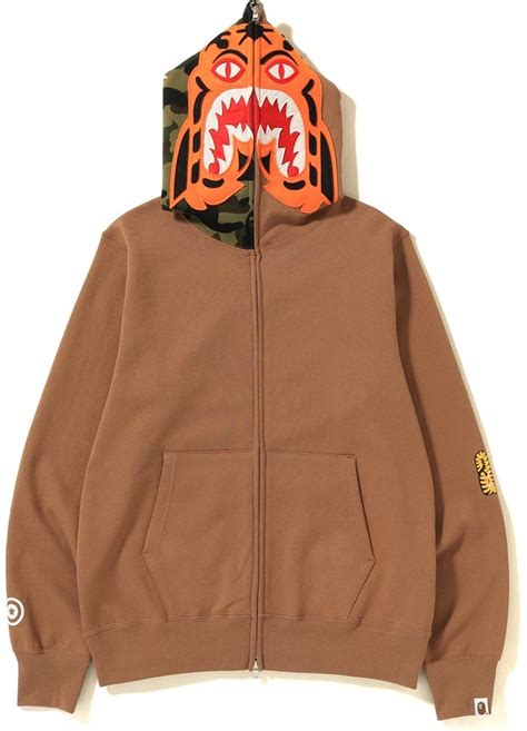 Bape Ss19 Tiger Full Zip Hoodie Beige Novelship