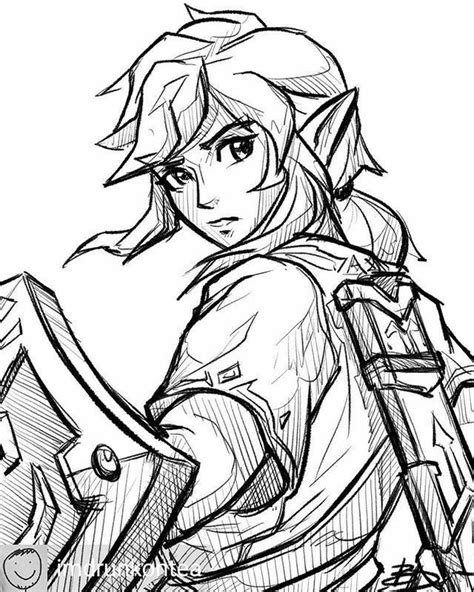 Zelda Drawing Fan Art Drawing Line Drawing Drawing Ideas Link Zelda