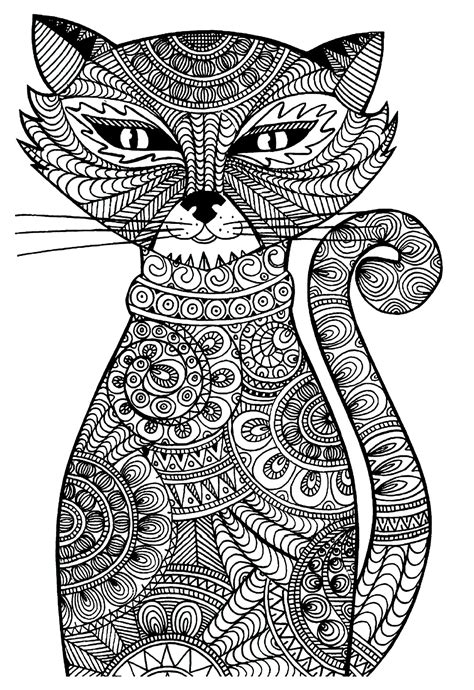 Cat Animals Coloring Pages For Adults Justcolor