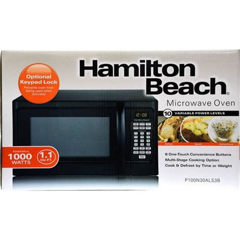 Hamilton Beach 1 1 Cu Ft Black Microwave Walmart Walmart