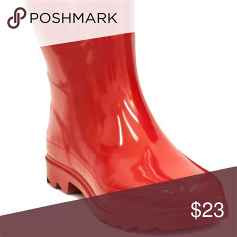 Womens Red Sock Cuff Rubber Rain Boots Wellies Womens Fashion Plus Fashion Fashion Tips