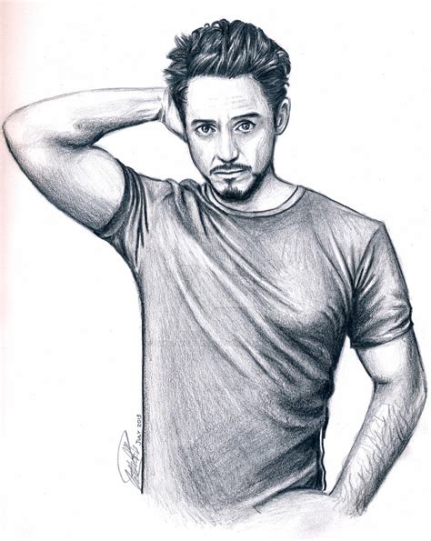 With mental participation of my cousin! Robert Downey Jr. Pencil Drawing by BreathlessDragon on DeviantArt