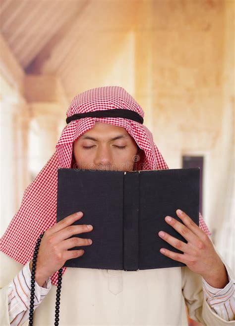 Adult Muslim Man Is Reading The Koran Stock Photo Image Of Mosque