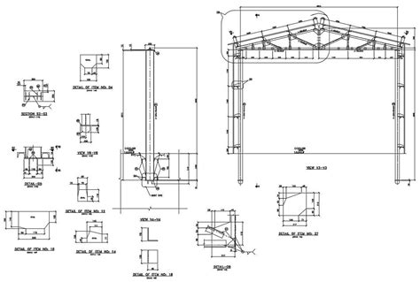Autocad Drawing Details Of Steel Structure Polebible