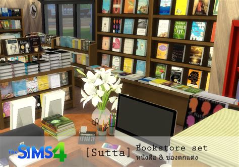 Sims 4 Ccs The Best Bookstore Decor Set By Sutta