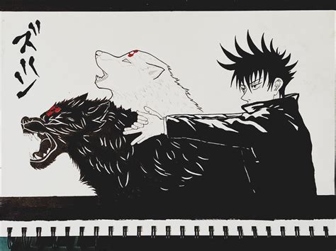 I Drew Demon Dogs My First Jjk Artwork In Love With Fushiguro 🤍🖤 R