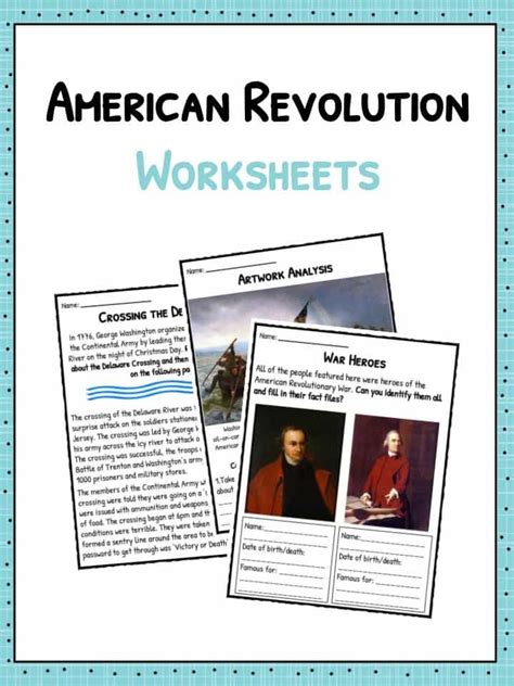 Worksheets On The American Revolution