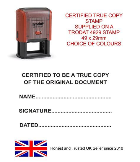Certified True Copy Self Inking Rubber Stamp Solicitors Accountants