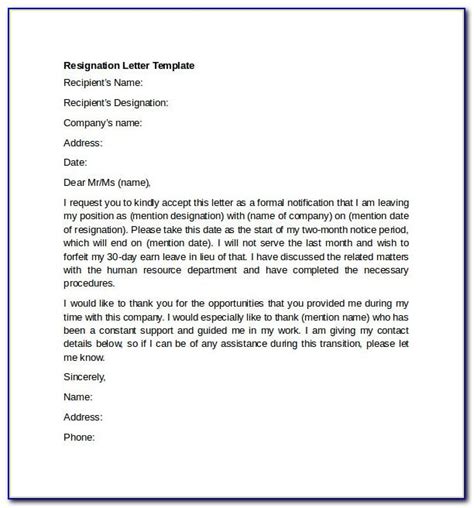 Part 4 example resignation letters. Sample Resignation Letter Job Change