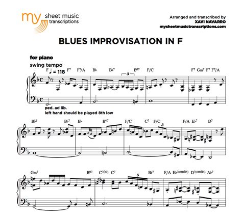 Blues Improvisation In F Sheet Music Pdf My Sheet Music