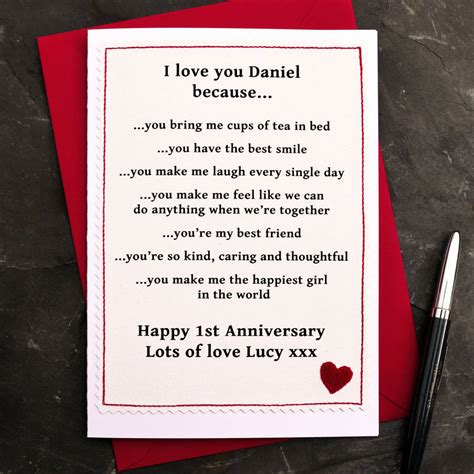 Because i love you (the postman song) (or simply titled because i love you) is a song written by warren allen brooks and performed by stevie b. 'love you because' personalised anniversary card by jenny ...