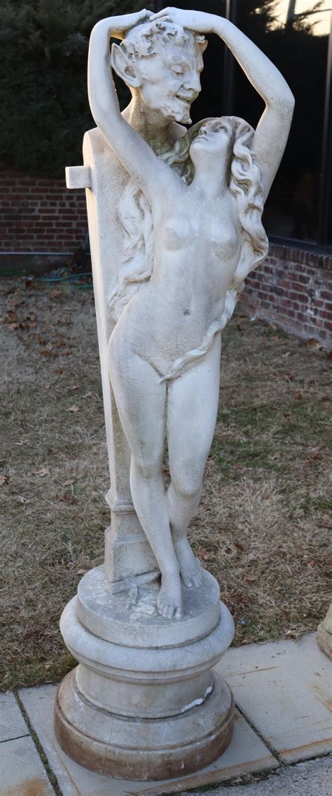 Sold Price Antique Carved Marble Statue Of A Satyr And Maiden