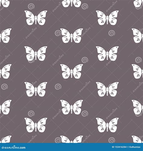 White Butterflies Butterflies And Purple Background Repeat Pattern