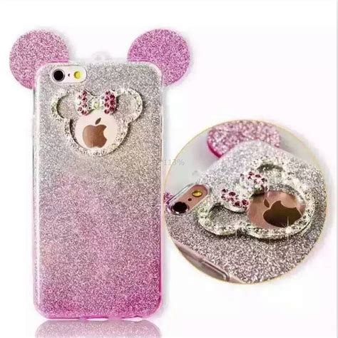 High Quality 3d Diamond Mickey Mouse Ears Case For Iphone 6 Case For
