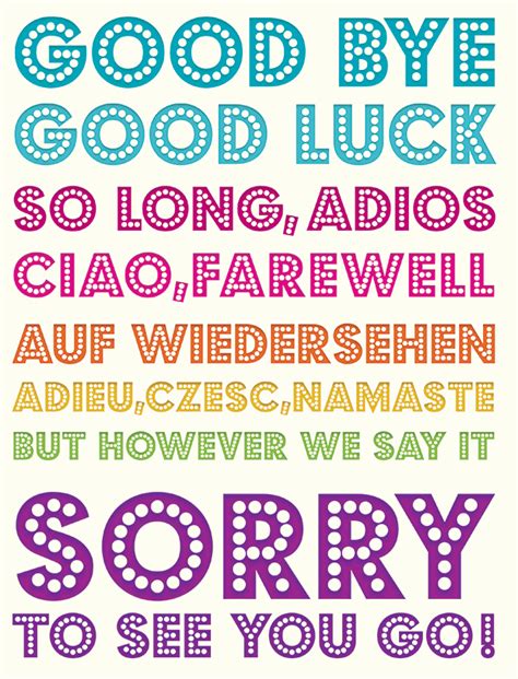 Good Bye And Good Luck Multilingual Flittered To Add To The Occasions