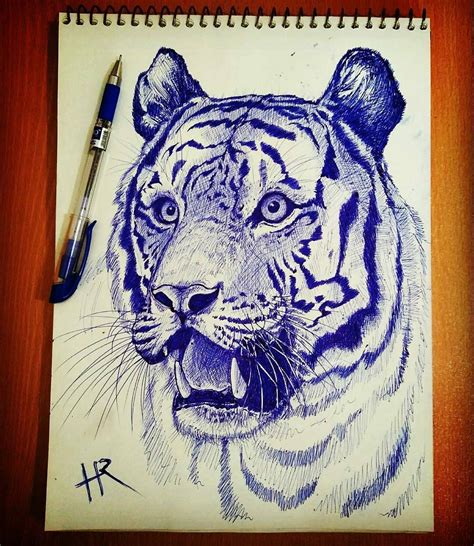 Ballpoint Pen Sketch By Hamidrezafallaho Ig Follow Artgully For