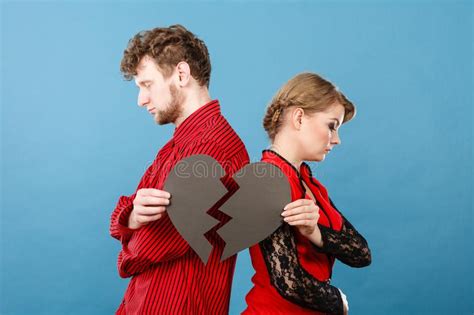 Couple With Broken Heart Breaking Up Stock Image Image Of Decision Negative 86274007