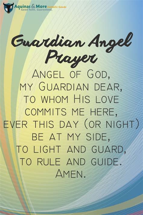 An Angel Prayer Card With The Wordsi Amen My Guardian God To Whom