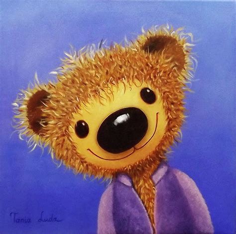 Cute Teddy Bear Painting By Tania Ludz