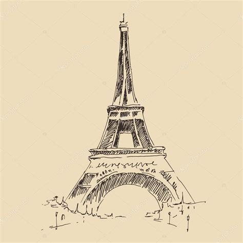 Eiffel Tower Paris France Architecture Vintage Engraved Illustration