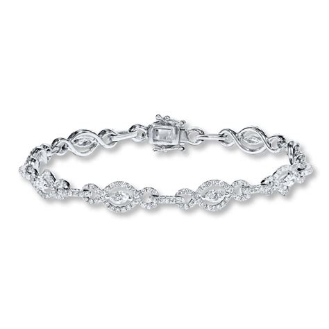 Diamond Bracelet 3 Carats Tw Round Cut 14k White Gold 111249102 Kay