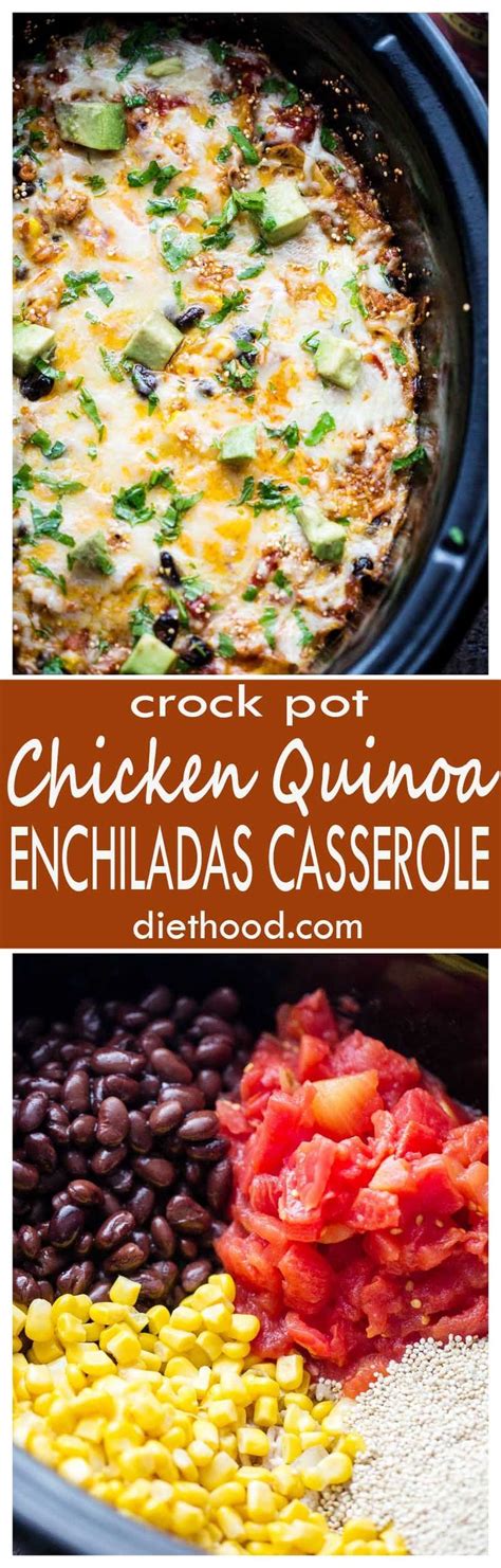 Crock Pot Chicken Quinoa Enchiladas Casserole Packed With Chicken