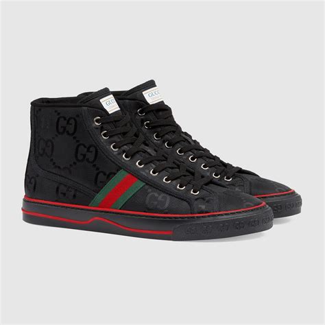 Mens Gucci Off The Grid High Top Sneaker In Black Gg Econyl Gucci Us