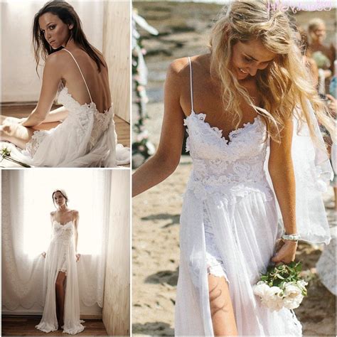 Wd04 Beach Wedding Dresseslace Backless Summer Bridal Wedding Dress Gowns On Storenvy