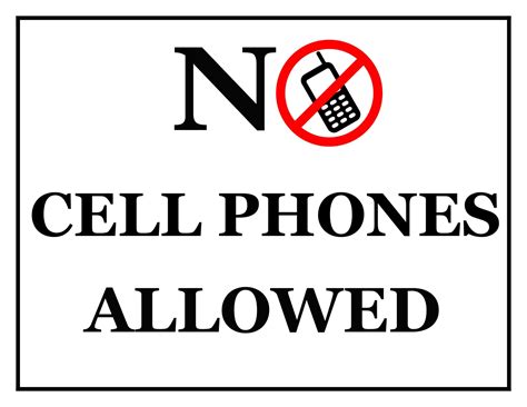 Free Printable No Cell Phone Sign Templates Pdf