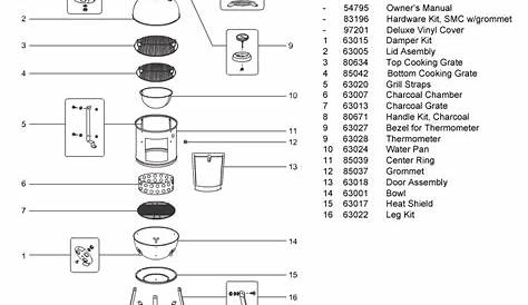 2014 18.5" Weber Smokey Mountain Cooker Smoker parts schematic | Weber