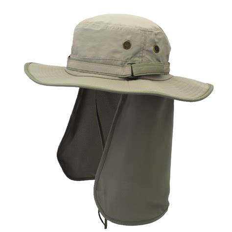 Home Prefer Mens Sun Hat With Neck Flap Quick Dry Uv Protection Caps