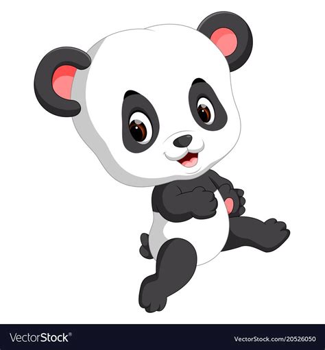 Cute Baby Panda Cartoon Vector Image On Vectorstock Cartoons Vector