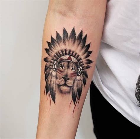 leo native american lion tattoo tattoo ideas and inspiration headdress tattoo lion tattoo