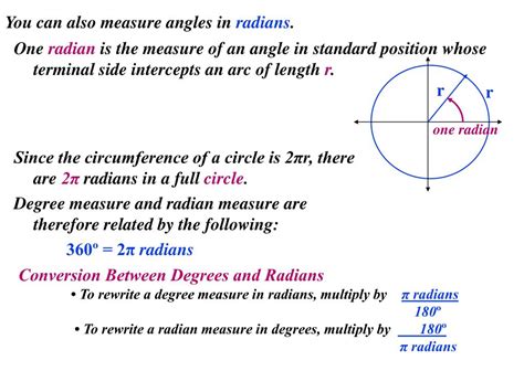 Ppt Angles Of Rotation And Radian Measure Powerpoint Presentation