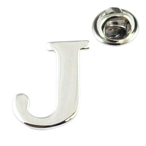 Alphabet Letter J Lapel Pin Badge From Ties Planet UK