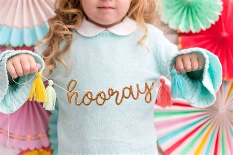 Hooray Banner Mini Garland Party Fans Party Banner