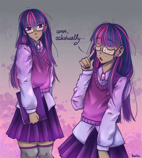 3107200 Safe Artistdarin33 Twilight Sparkle Human Clothes Female Freckles Glasses