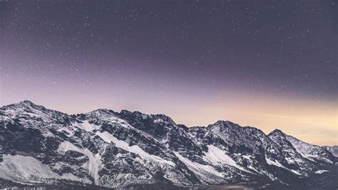 1366x768 Snow Covered Mountains Stars 5k Laptop Hd Hd 4k Wallpapers