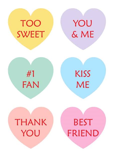 Printable Candy Heart Phrases Customize And Print