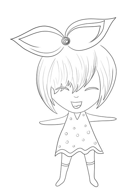 A Cute Kawaii Girl Free To Color And Print Sheet For All Anime Cartoon Lovers