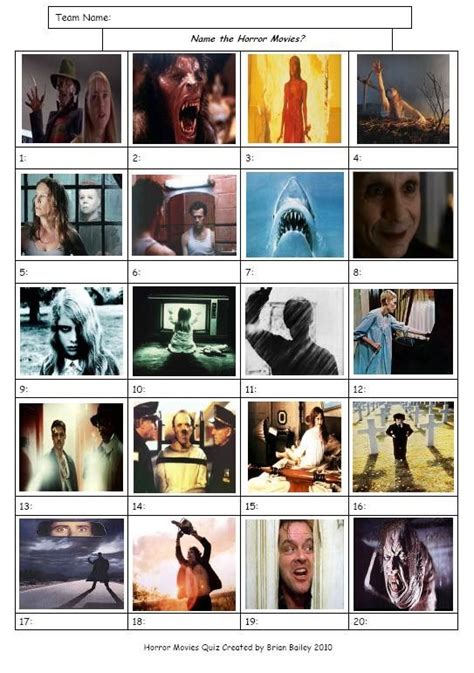 It's like the trivia that plays before the movie starts at the theater, but waaaaaaay longer. Horror Movies Picture Round-PubQuizUK | Pub quiz ...