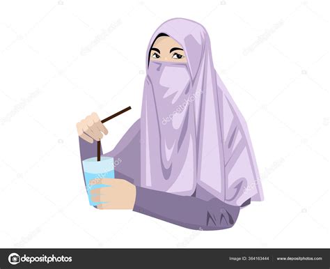 Beautiful Muslim Women Niqab Cartoon Islamic Women Niqab Stock Vector Image By ©meenstockphoto