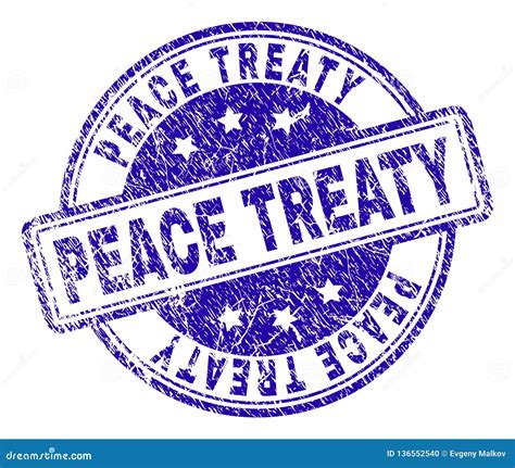 Scratched Textured Peace Treaty Stamp Seal Stock Vector Illustration