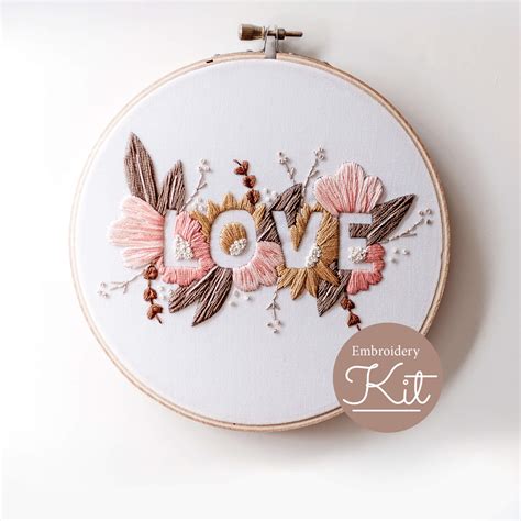 LOVE Embroidery Kit - Soft Palette - Brynn & Co.