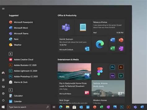 Heres The New Windows 10 Start Menu That Microsoft Is Exploring Clip