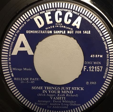 Vashti Some Things Just Stick In Your Mind 1965 Vinyl Discogs