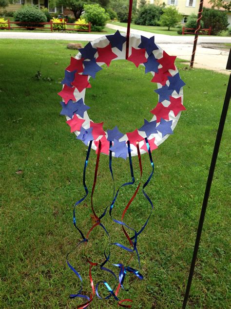 Kids Craft Patriotic Wreath July Crafts Memorial Day Activities